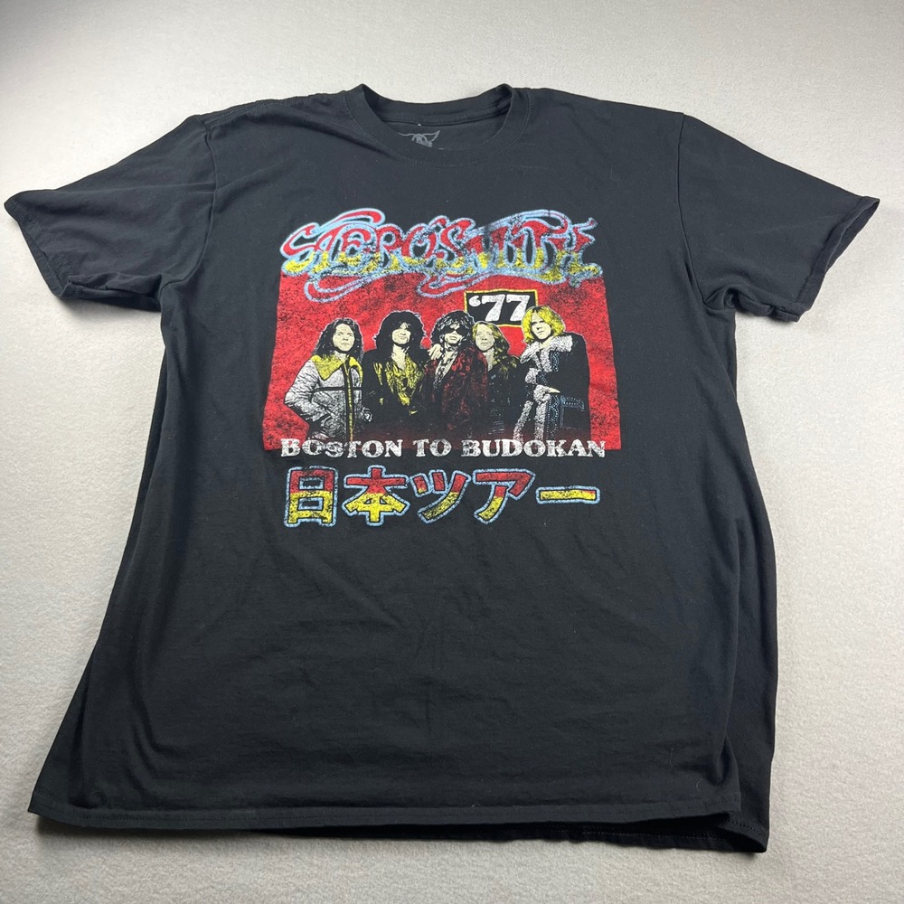 Aerosmith Boston to Budokan 1977 Tour Graphic T-Shirt Mens XL Black 2023 Epic